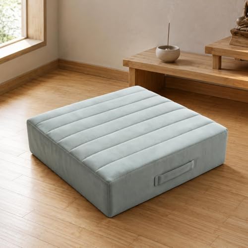 Thick Meditation Cushion Floor Pillow Seat Pad Tatami Mat with Texture and Deep Padding for Everyday Floor Use Suitable for Meditation Stretching Office Chair Home Relaxation 55x55x12cm