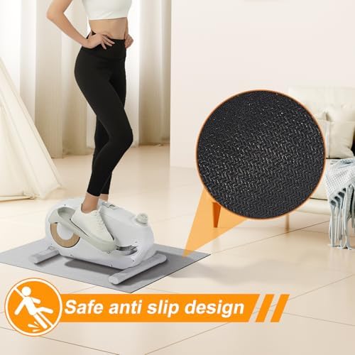 Elliptical Machine Non-Slip Mat, Apply to Under Desk Elliptical Peddler While Sitting, Perfect for Electric Seated Foot Pedal Exerciser, Enhanced Stability & Floor Protection (Black)