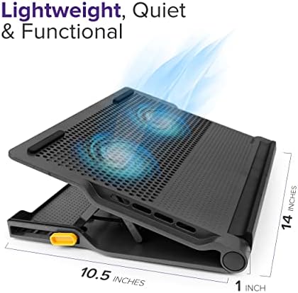 Targus Laptop Cooling Pad for Laptops up to 17-inches, Dual High-Speed Fans Chill Mat + 4-Port USB Hub Laptop Fan Cooling Pad for Work, USB Stand Cooling Pad for Gaming Laptop Cooling Fan (AWE81US)