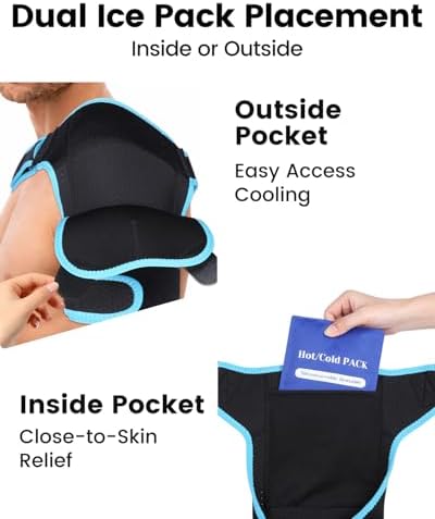 Rotator Cuff Shoulder Brace with Reusable Gel Pack for Women &Men