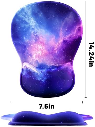 Ergonomic Mouse Pad with Wrist Rest - Gel Wrist Support Mousepad with Non-Slip PU Base for Computer, Laptop, Office & Home