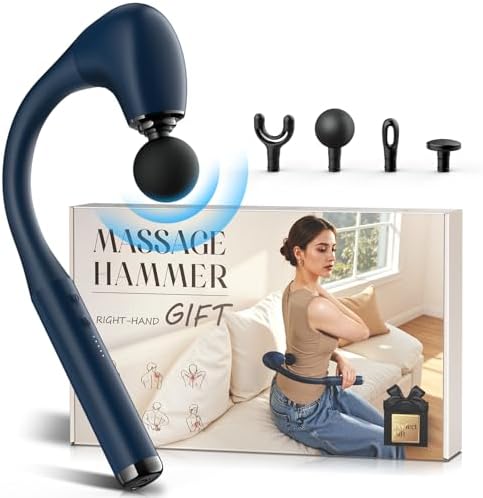 FVZ Massage Gun with Upgraded Extension Handle, 10MM Massage Gun Deep Tissue, Back Massager, Muscles/Neck/Shoulders/Waist/Legs Massager Portable for Pain Relief (Blue)