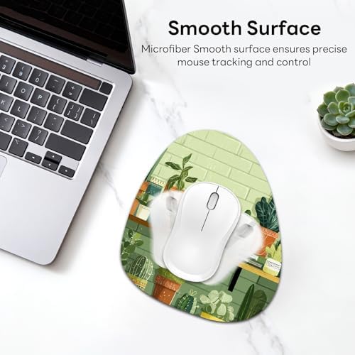Water Drop Mouse Pad 7.3x8in Non-Slip for Laptop, Pink Marble