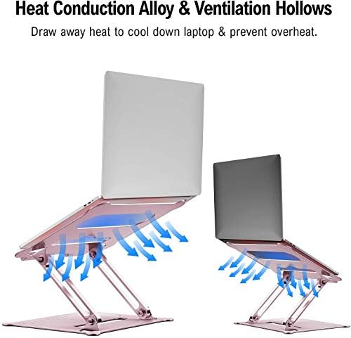 Adjustable Laptop Riser, Multi-Angle Stand with Heat-Vent for Mac, Notebook, Lenovo KT1-Rose