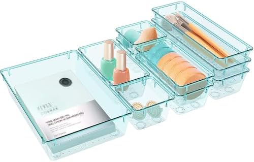 10 PCS Drawer Organizer Set, 5 Size Bathroom and kitchen organizer Trays