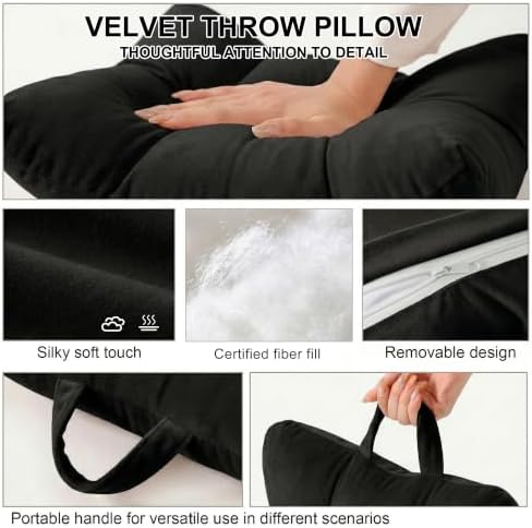 Lumbar Pillow for Car Seat and Office Chair, Classic Black