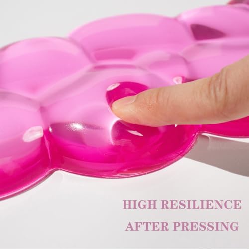 Clear Gel Wrist Rest for Keyboard and Mouse, Pink Cloud Wrist Rest Set, Cute Ergonomic Silicone Wrist Rest for Keyboard 60%/68%/75%,Valentines Day Gift (Cloud)