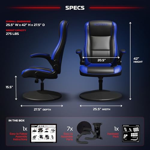 RESPAWN 800 Console Rocker Gaming Chair, Swivel Seat with Lumbar Support