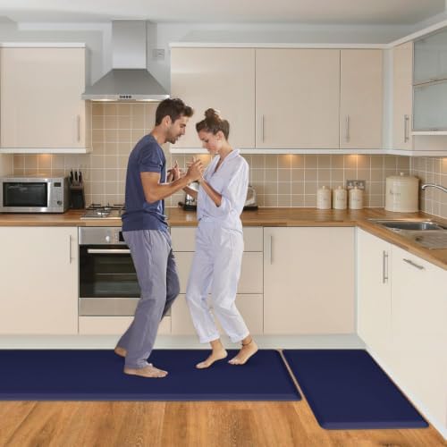 HappyTrends 2 PCS Kitchen Mat Cushioned Anti-Fatigue Floor Mat, Heavy Duty