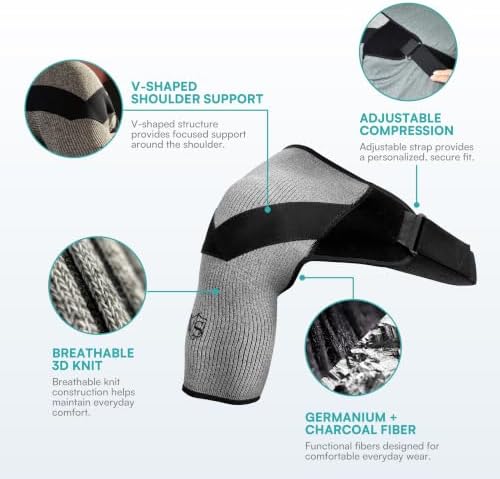 Vital Salveo Shoulder Brace Compression Sleeve Wrap with Support and Stability Breathable for Shoulder Pain Dislocated Rotator Cuff Tendinitis (1PC)