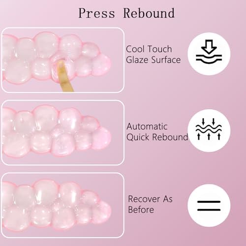 Gel Cloud Wrist Rest Keyboard Clear Pink Mouse Pad with Wrist Rest Set 3PCS Ergonomic Cool Keyboard Wrist Pad Cute Acrylic Coaster Non-Slip Base Cute Transparent Mouse Wrist Pad Support for Computer