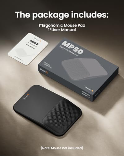 ProtoArc MP50 Ergonomic Mouse Pad with Wrist Rest, PU Leather, Black