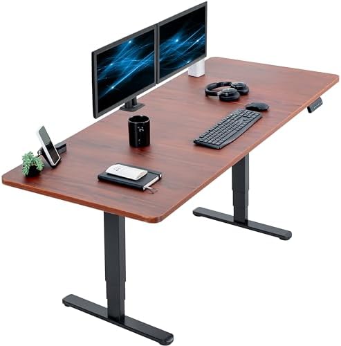VIVO Dark Walnut 71 x 30 in Standing Desk, DESK-KIT-2B7D