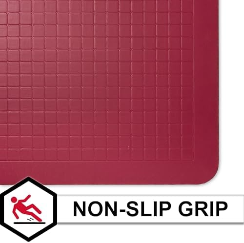 Tempur-Pedic Ultra Comfort Anti-Fatigue Lattice Merlot 1' 8" x 3' 6" Kitchen Floor Mat Cushioned Ergonomic Standing Desk Mat Waterproof Non-Skid Foam