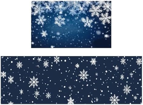 Kitchen Mats for Floor, 2PCS Non-Slip Anti Fatigue Cushioned Waterproof Kitchen Runner Rug,Comfort Washable Absorbent Kitchen Floor Mats for Office Laundry Home Farmhouse Sink