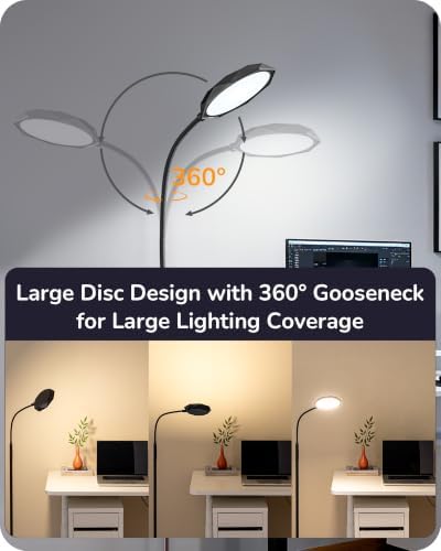EDISHINE 18W LED Floor Lamp for Living Room, Diamond-Surface, Black