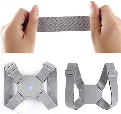 DSMYYXGS Intelligent Posture Corrector Electronic Reminder Back Support Adjustable Smart Brace Support Belt Shoulder Training Belt (Color : Rectangle Gray)