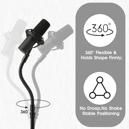 2PCS 11.8" Gooseneck Tubing Flexible 5/16"×25/64" Male thread Alloy Metal Arm