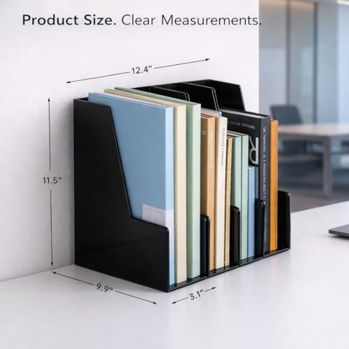 CiWiVOKi Vertical Magazine File Holder, 4 Pack, Black
