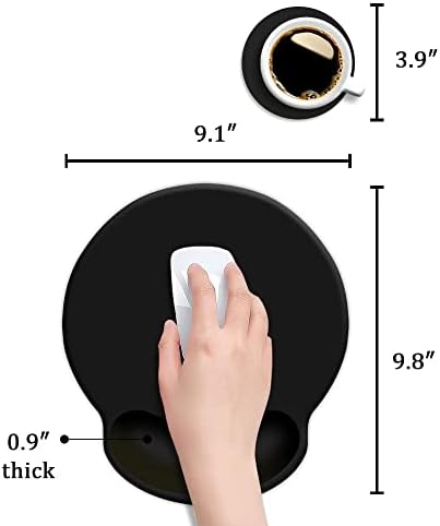 DOOKE Ergonomic Mouse Pad with Wrist Support,Wrist Pad with Coaster Non-Slip Rubber Base for Computer,Laptop,Home Office Gaming,Working,Easy Typing & Pain Relief,Black