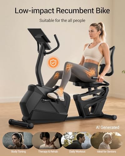 Recumbent Exercise Bike for Home, Magnetic Stationary Bikes for Seniors