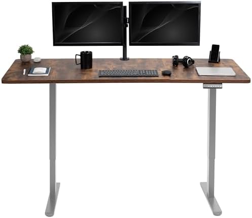 VIVO Rustic Vintage Brown 71 x 30 in Standing Desk, DESK-KIT-E2G7N