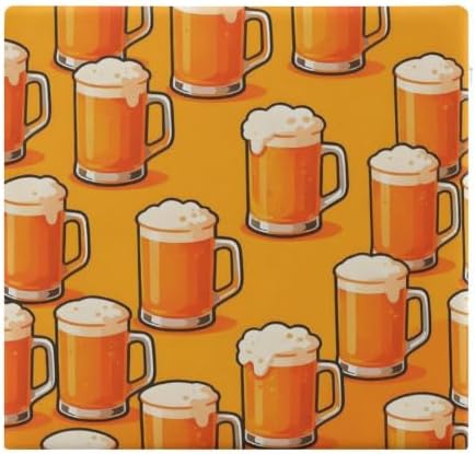 Breathable Square Chair Pad Memory Foam Cushion Beer Mug Pattern