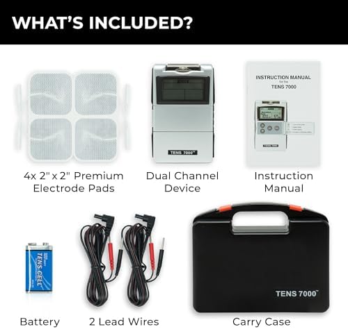 TENS 7000 Digital TENS Unit with Accessories - Muscle Stimulator Machine for Back Pain Relief, Sciatica, Neck, Nerve, Shoulder, Hip, Elbow, Muscle Pain Relief