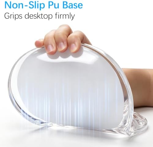 Clear Ergonomic Mouse Pad Wrist Support with Massage Design, Wrist Rest Pain Relief Mousepad with Gel&Non-Slip Silicone Base, Mouse Pads for Wireless Mouse & Desk