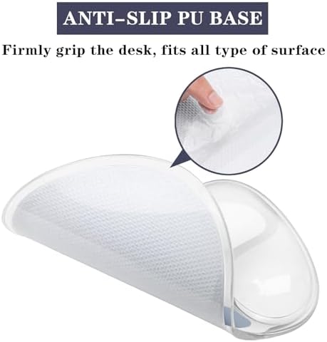 Mouse Pad with Wrist Rest,Ergonomic Mouse Pad with Comfortable Gel Wrist Rest Support and Non-Slip PU Base for Easy Typing Pain Relief, Durable and Washable (Transparent Black Gradient)