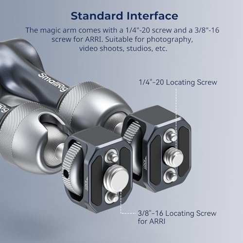 SMALLRIG 7" Rosette Magic Arm, Camera Monitor Mount, Articulating Arm with 1/4"-20 and 3/8"-16 Locating Screw for ARRI, Max Load Capacity 3.5kg Friction Arm, for Cameras, Monitors, LED Lights