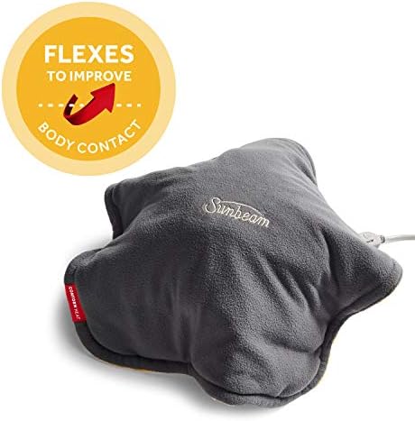 Sunbeam ConformHeat Heating Pad, 14" x 14", Lightly Weighted, Flexible Design, XpressHeat Technology, Machine-Washable, Pain Relief for Back, Shoulder, Neck, Grey, 1 Count (Pack of 4)
