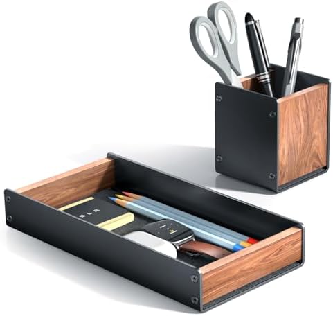 UPERGO Desk Organizer Tray Pen and Pencil Holder Set