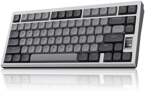 OOCTPK Mechanical Keyboard, Chilkey ND75 LP Wireless Gaming Keyboard with LCD Screen, Bluetooth 5.3/2.4G/USB-C, Hot Swappable Per-Key RGB Custom, Thin Front, Wrist Rest, Full-Aluminum, PC/Mac Support