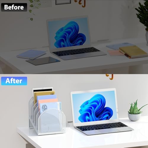 gianotter Desktop File Organizer with 5 Compartments