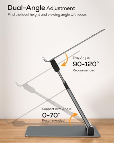 Nulaxy Pull-Out Height Adjustable Laptop Stand for Desk, 22 LB Support