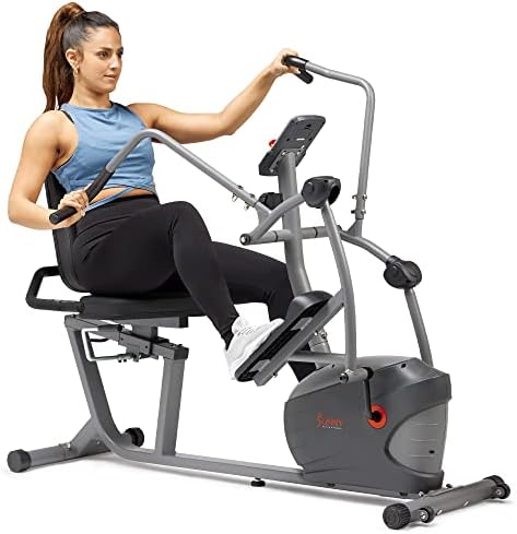 Sunny Health & Fitness Smart Recumbent Cross Trainer with Arm Exerciser