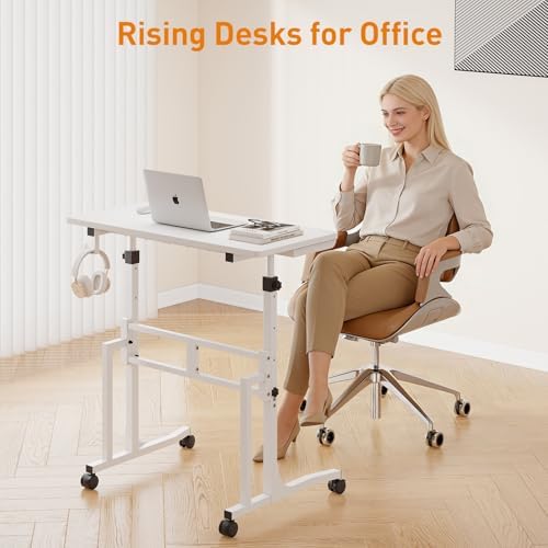 ikkle Standing Desk with Wheels,Hooks and Drawer,Adjustable Treadmill Desk