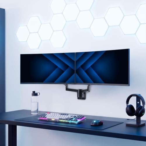 VIVO Premium Dual Monitor Arm Wall Mount, Fits Ultrawide Screens up to 45 inch, 44 lbs per Arm, Counterbalance Articulating, Heavy Duty Double Monitor Wall Mount, Max VESA 100x100, Black, MOUNT-V202V