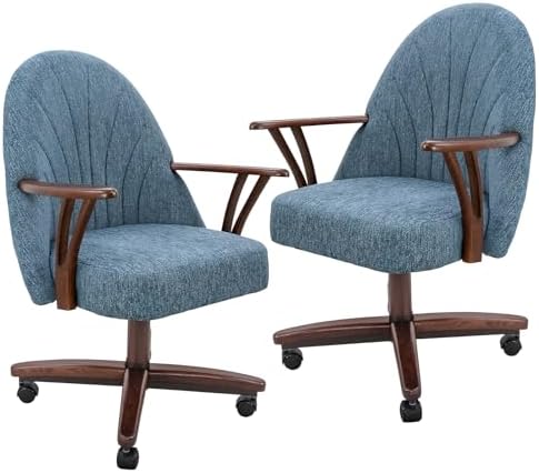 Chromcraft Bailey Swivel-Tilt Caster Dining Chair - Walnut - River - 2pc