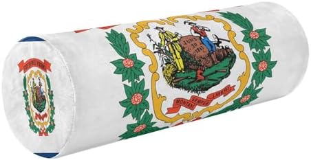 Bolster Pillow for Legs Massage Table Decorative Neck Roll Pillow Case Decorative Round Pillow Roller Pillow for Neck Hip Support Pillow West Virginia State Flag Wv