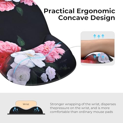 EooCoo Mouse Pad with Gel Wrist Rest, Ergonomic Mousepad Wrist Alignment