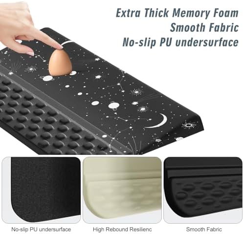 Wrist Rest with Keyboard Stand, Computer Wrist Support Pad,Ergonomic Tilted Keyboard Holder, Soft Memory Foam Desk Cushion, Palm Hand Typing for Office Home School (Starry Sky)