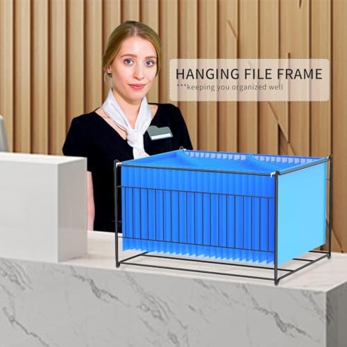 TOPCJ Hanging File Folder Frame, Heavy Duty Metal File Organizer for Letter & Legal Size, Sturdy Desktop File Holder for Cabinets, Desks/Drawers Home Office File Rack (Not Fit All Drawers)