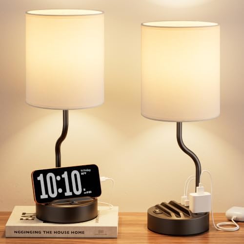 Fenmzee Bedside Lamps for Bedroom Set of 2-18" Table Lamp for Nightstand