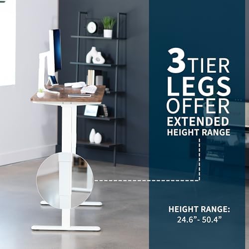 VIVO Rustic Vintage Brown 60 x 24 in Standing Desk, DESK-KIT-2W6N