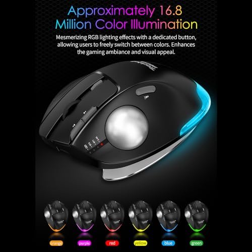 Docooler F-33 Wireless Trackball Mouse Easy Thumb Control