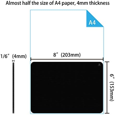 Audimi Small Mouse Pad 6 x 8 Inch, Mini Mouse Pad Thick for Laptop Wireless Mouse Home Office Travel, Portable & Washable (Black)