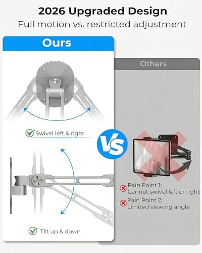 iPad Wall Mount Holder, Heavy Duty Aluminum Tablet Wall Mount, Full Motion