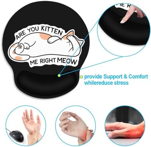 Britimes Ergonomic Mouse Pad with Wrist Support, Cat Cute